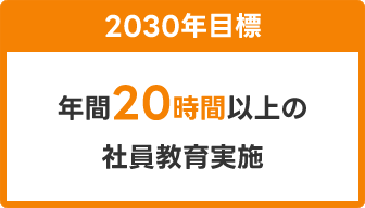 2030年目標 年間20時間以上の社員教育実施